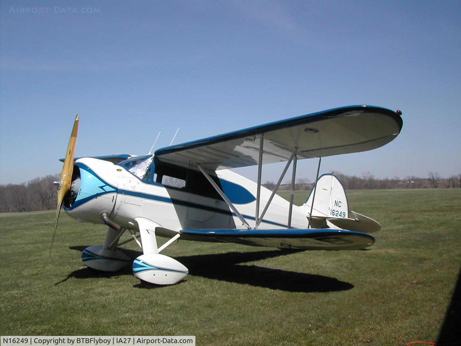 N16249, 1936 Waco YKS-6 C/N 4466, Waco at Antique Airfield near Blakesburg, IA on a fine spring day.