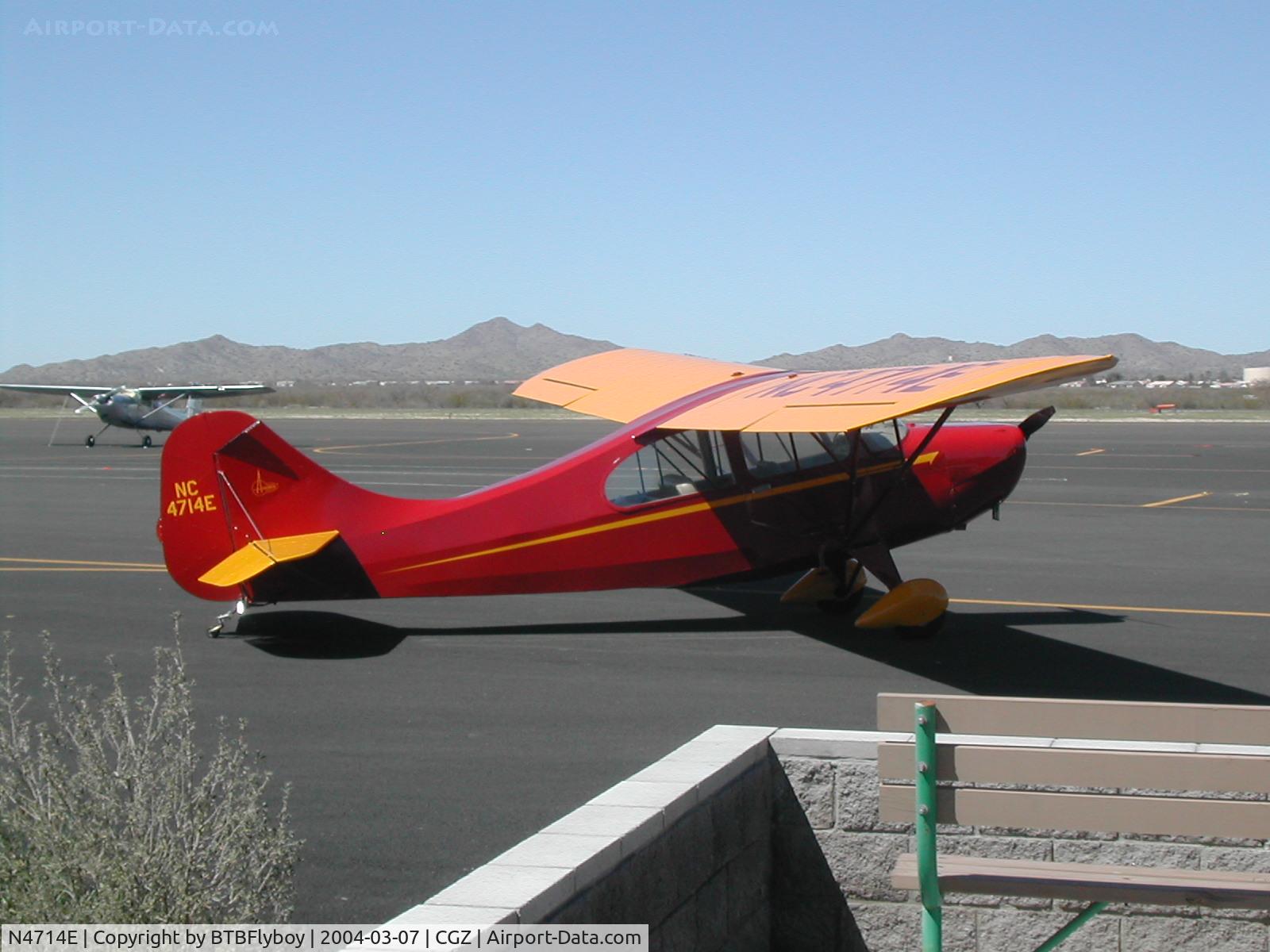 N4714E, 1950 Aeronca 7EC Traveler C/N 7EC-58, Our ride home from CGZ after delivery of General Aristocrat NC278H to it's new owner