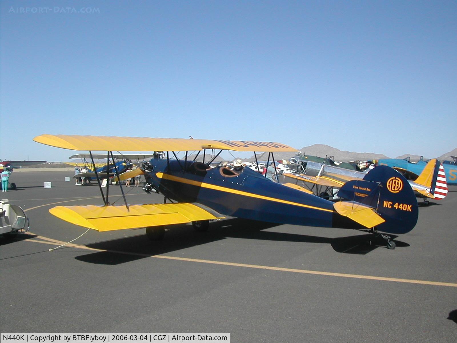 N440K, 1929 Fleet Model 7 C/N 163, picture taken at the 2006 Cactus AAA Fly-in at Casa Grande, AZ
