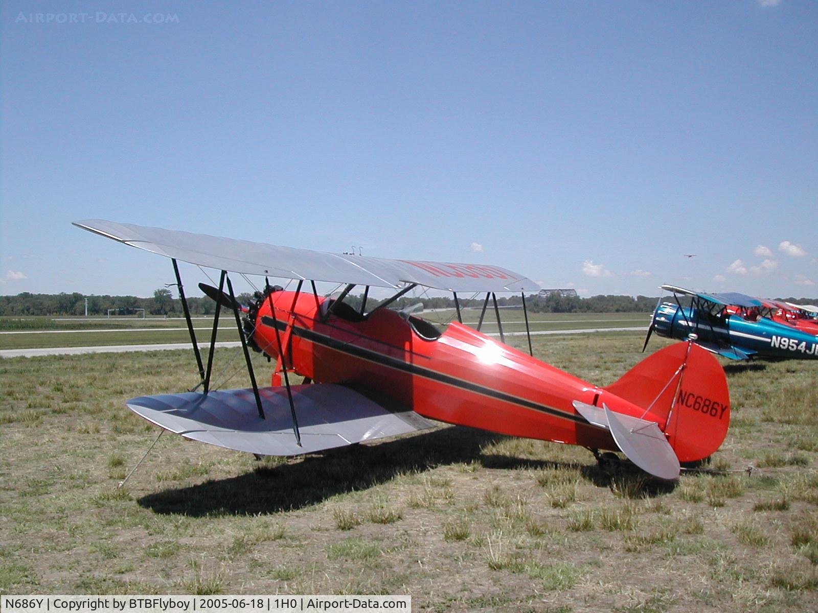 N686Y, Waco RNF C/N 3378, photo taken at 2005 Waco fly-in at Dauster Field