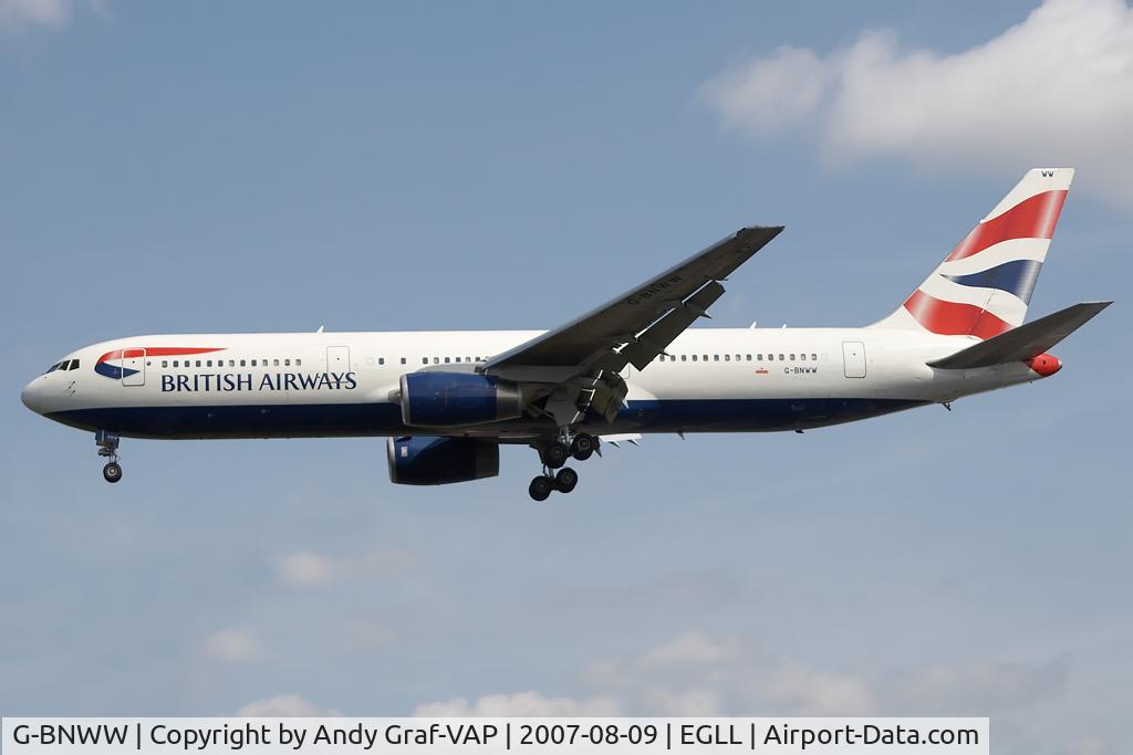 G-BNWW, 1993 Boeing 767-336/ER C/N 25831, British Airways 767-300