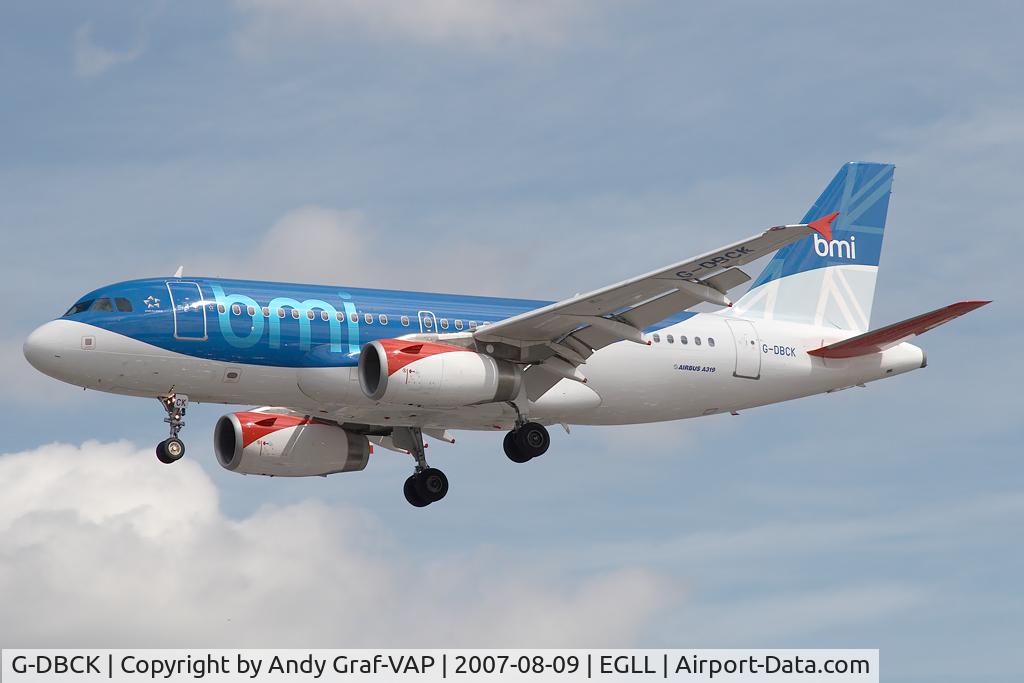 G-DBCK, 2007 Airbus A319-131 C/N 3049, BMI A319