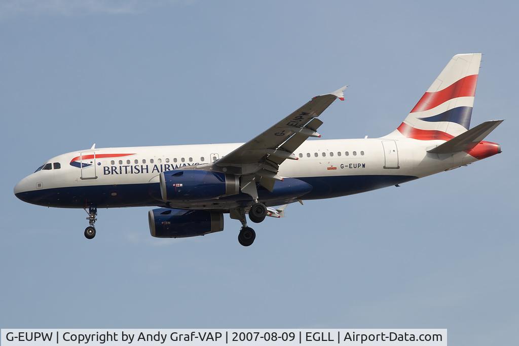 G-EUPW, 2001 Airbus A319-131 C/N 1440, British Airways A319