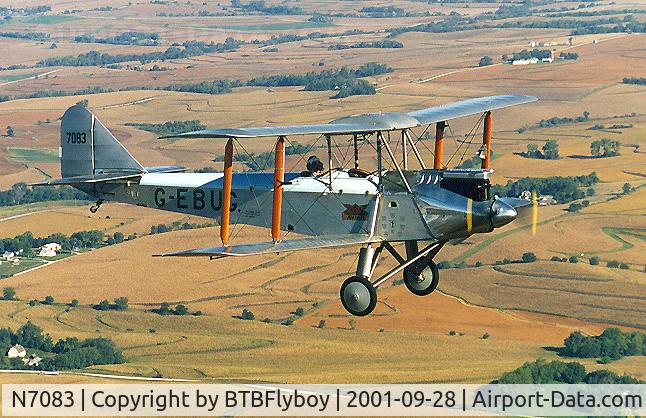 N7083, 1927 Avro 594 Avian IV C/N R3/AV/127, Heading East from Omaha during the 2001 Amelia Earhart Commemorative Tour of her 1928 Flight Across America