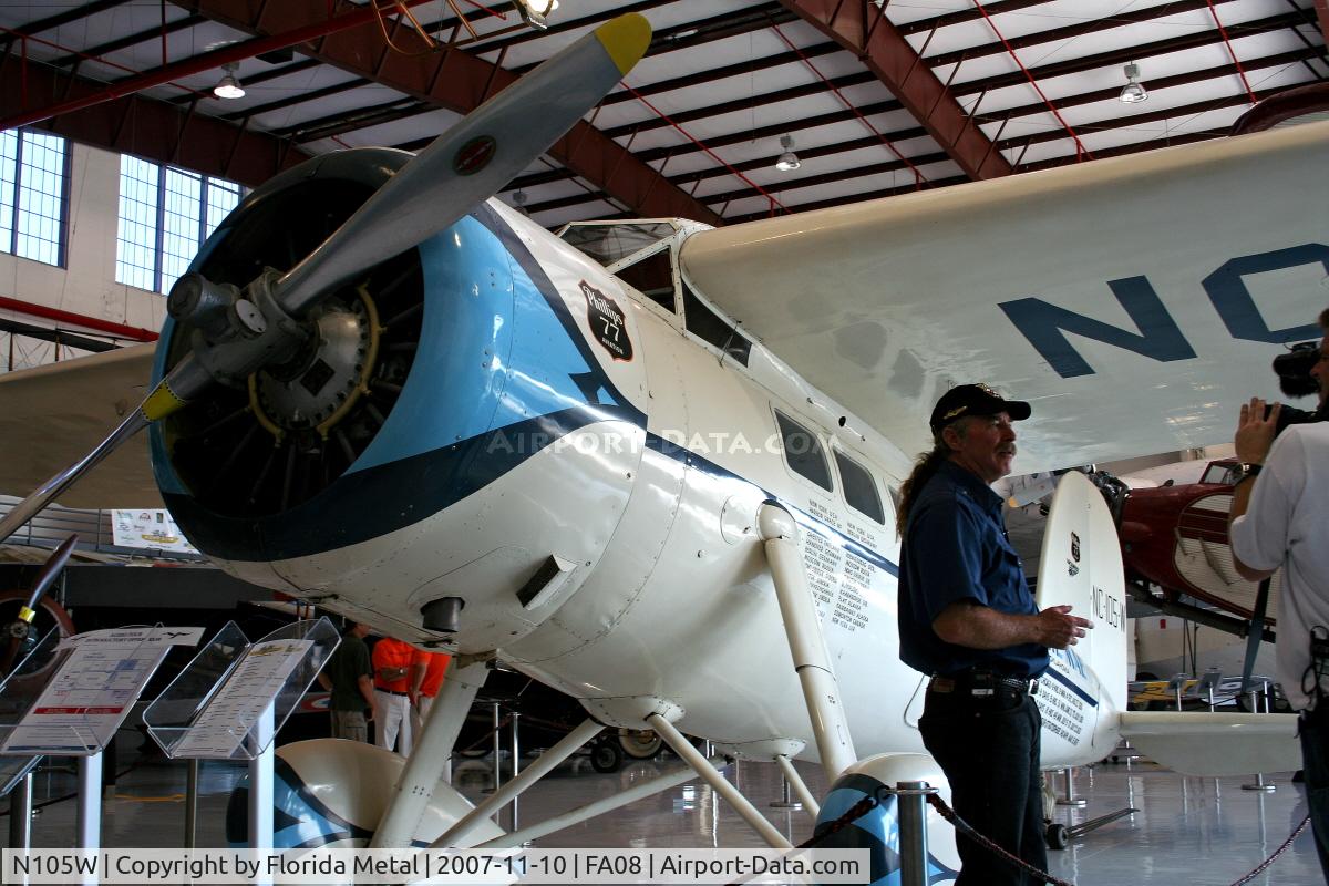 N105W, 1929 Lockheed Vega 5C C/N 72, Lockheed Vega with owner Kermit Weeks