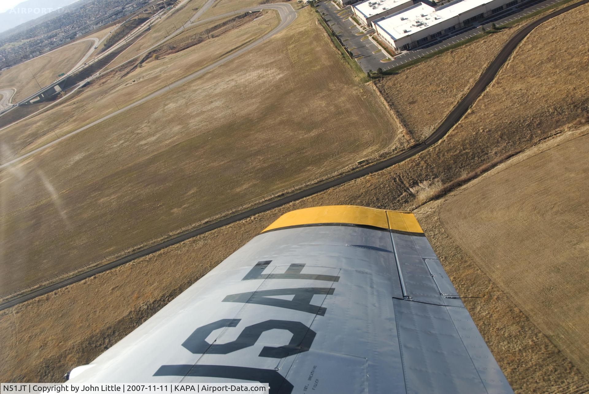 N51JT, 1946 North American P-51D Mustang C/N 122-41122 (44-74582), Right Turn out to Cherry Creek Resevoir