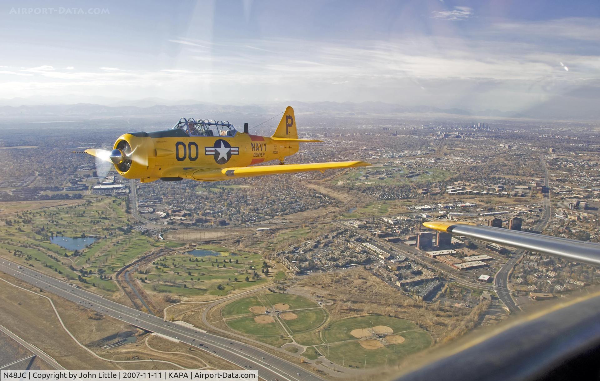 N48JC, North American AT-6G Texan Texan C/N 121-43192, Headed South for Jack's return to Centennial
