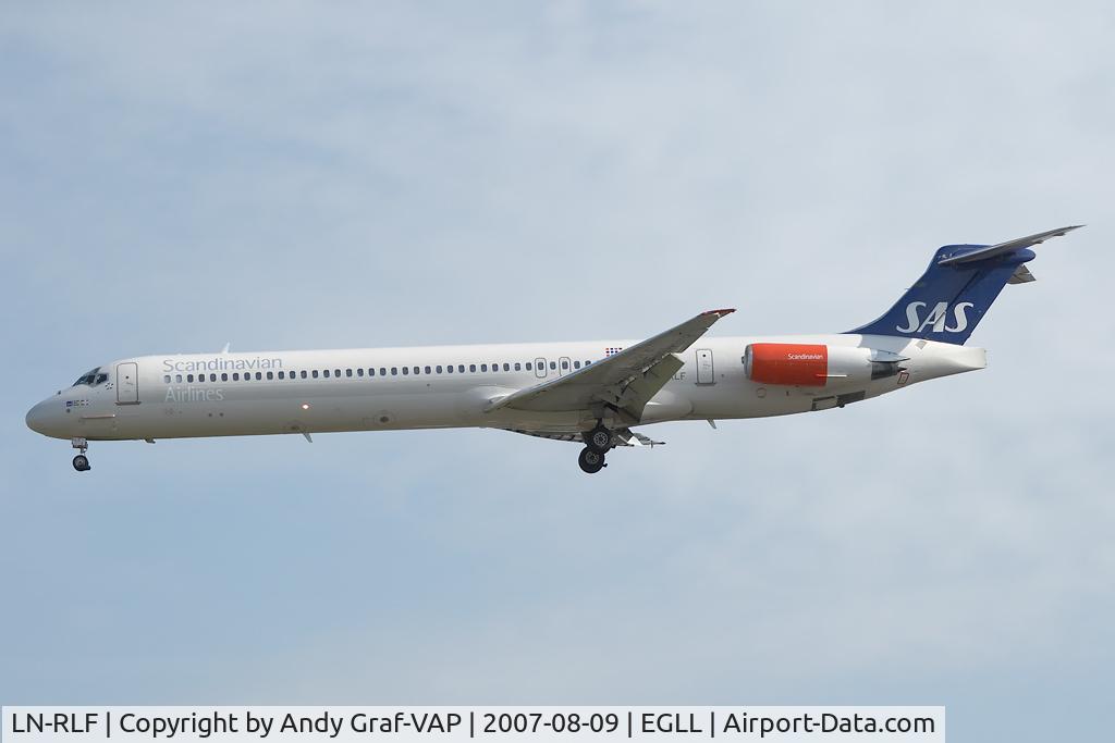 LN-RLF, 1985 McDonnell Douglas MD-82 (DC-9-82) C/N 49383, Scandinavian Airlines MD80