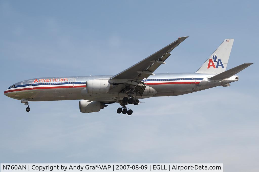 N760AN, 2002 Boeing 777-223 C/N 31477, American Airlines 777-200