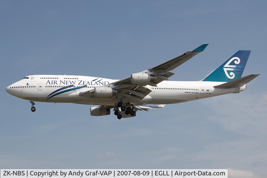 ZK-NBS, 1989 Boeing 747-419 C/N 24386, Air New Zealand 747-400