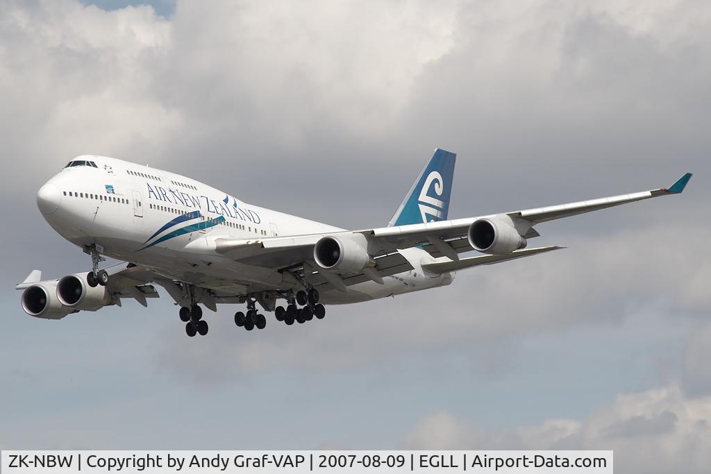 ZK-NBW, 1999 Boeing 747-419BDS(F) C/N 29375, Air New Zealand 747-400