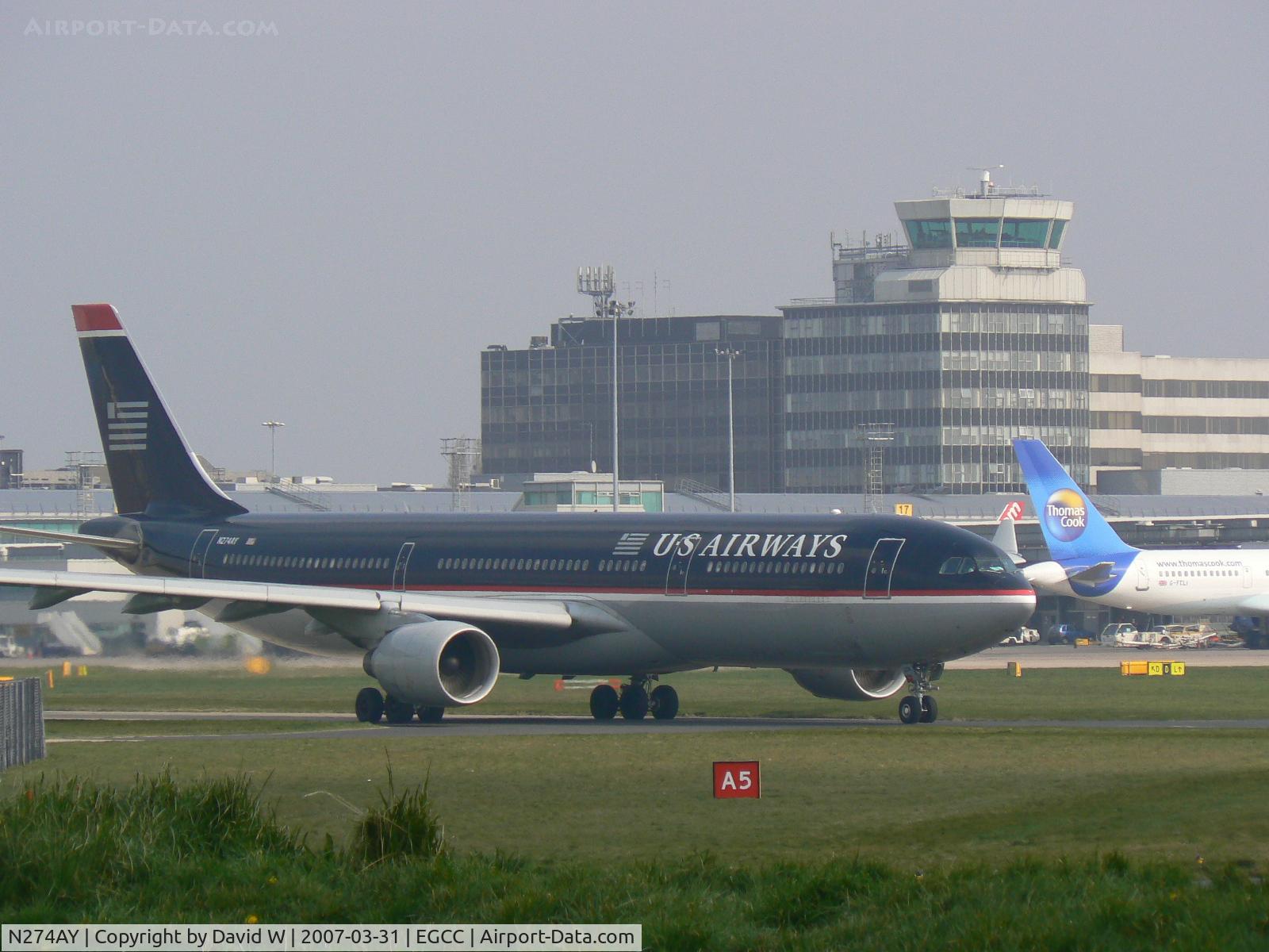 N274AY, 2000 Airbus A330-323X C/N 342, Taxing out at Manchester