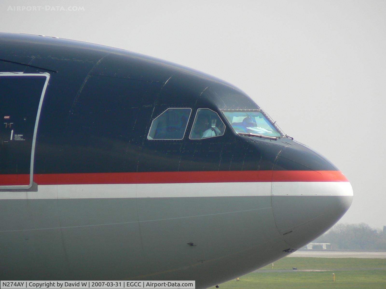 N274AY, 2000 Airbus A330-323X C/N 342, Taxing out at Manchester