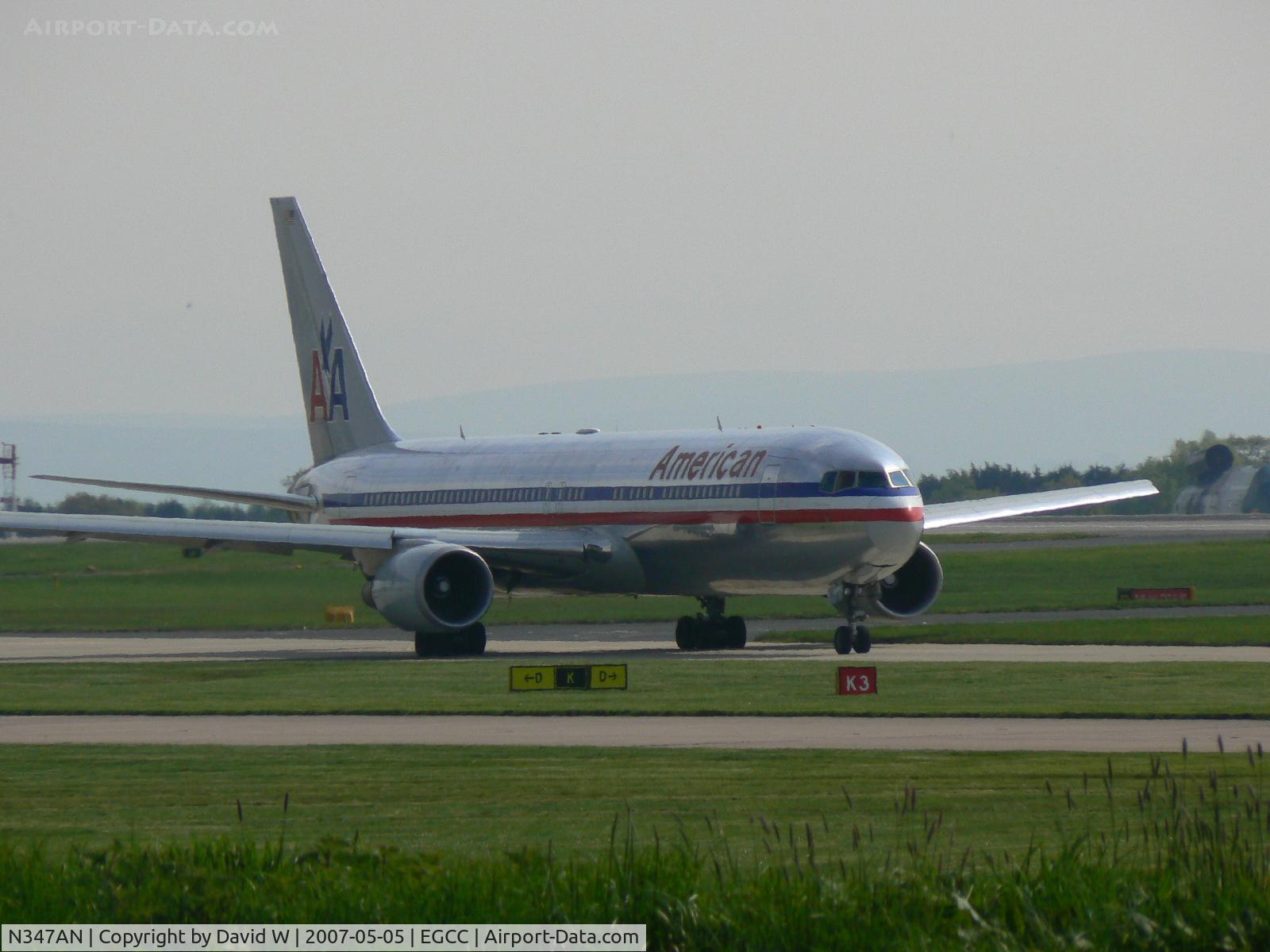 N347AN, 2003 Boeing 767-323 C/N 33086, Taxing out at Manchester