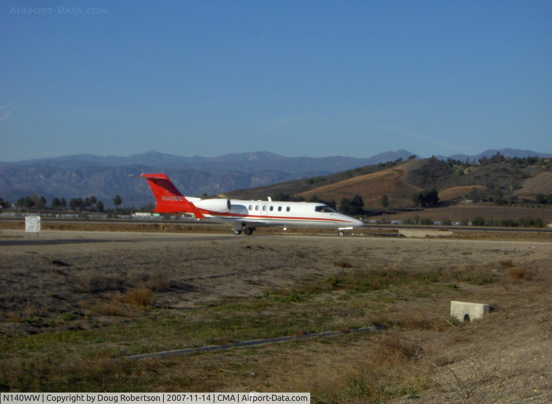 N140WW, 2006 Learjet 45 C/N 2049, 2006 Bombardier Aerospace Learjet 45 Business Jet, two Honeywell TFE731-20AR turbofans, each flat rated 3,500 lb st for TO, taxi after landing Rwy 26