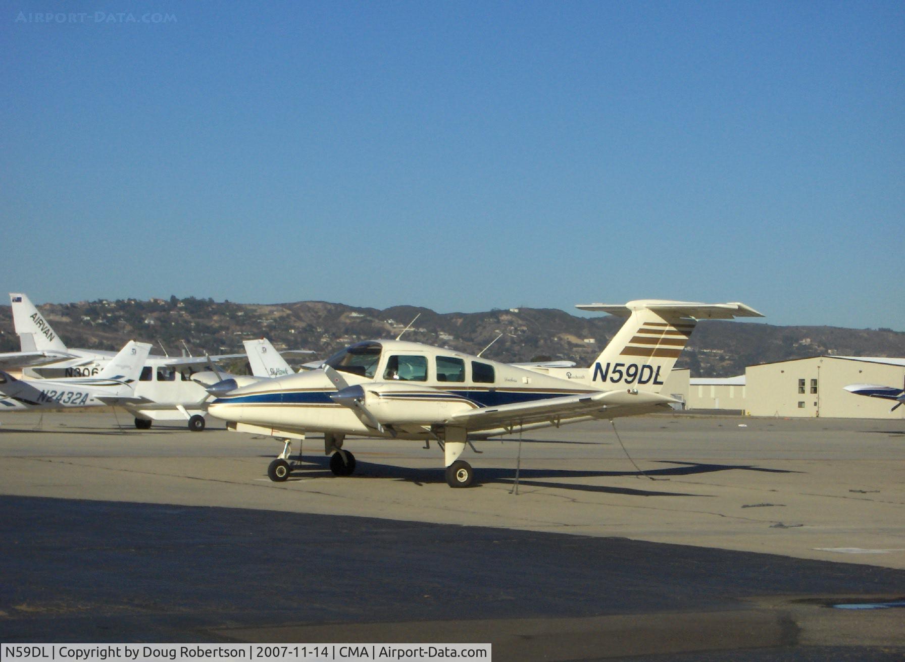 N59DL, 1979 Beech 76 Duchess C/N ME-143, 1979 Beech 76 DUCHESS, two Lycoming O&VO-360 180 Hp each, counter-rotating props, T tail twin, retractible gear, 100 gallons