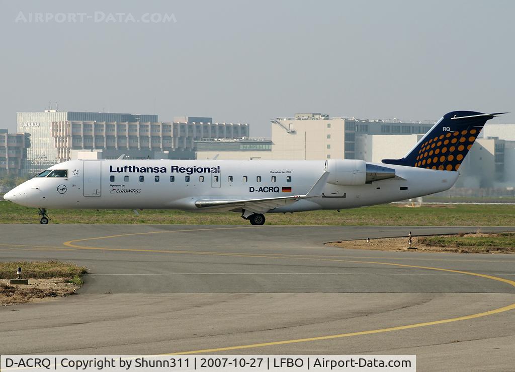 D-ACRQ, 2002 Canadair CRJ-200LR (CL-600-2B19) C/N 7629, Taxiing rwy 32R for departure