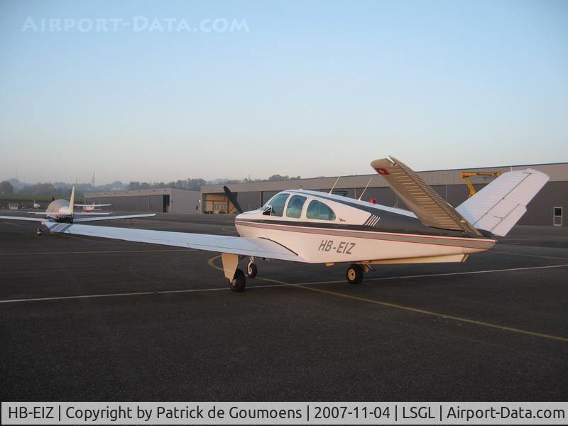 HB-EIZ, 1963 Beech P35 Bonanza C/N D-7105, HB-EIZ parked in Lausanne before taking off for a sunset flight