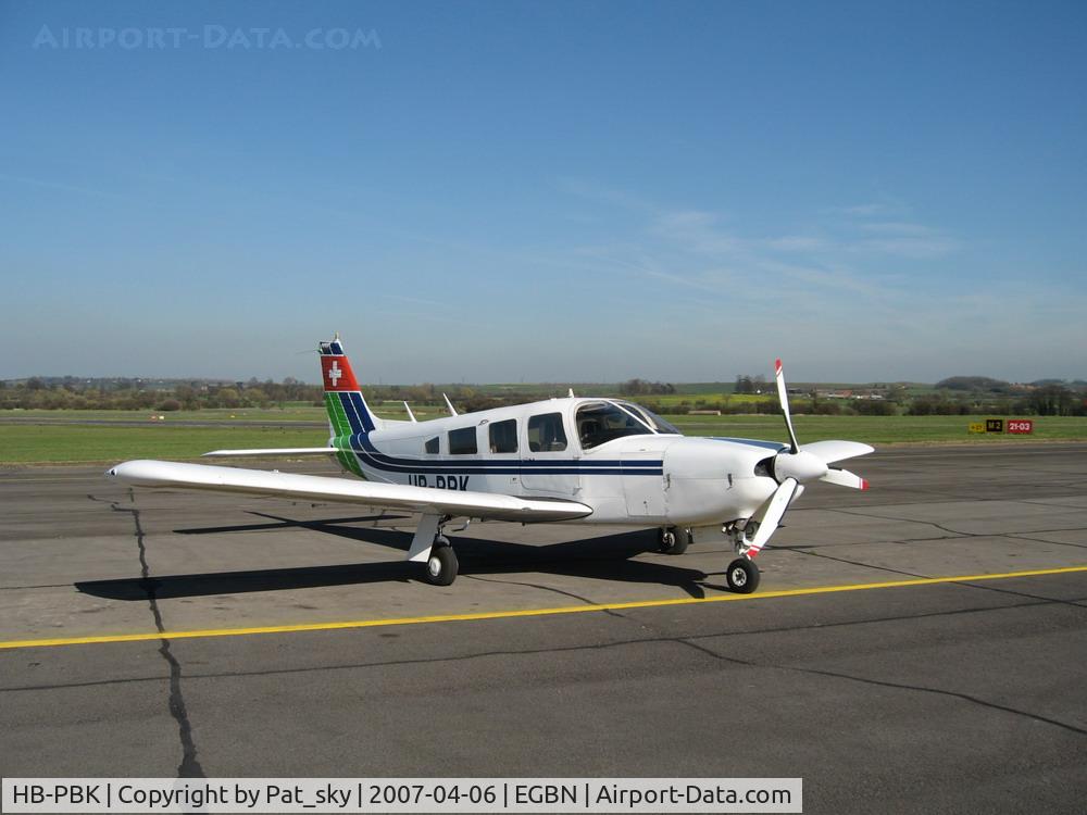 HB-PBK, 1976 Piper PA-32R-300 Cherokee Lance C/N 32R-7780141, During a stop in Nottingham in UK