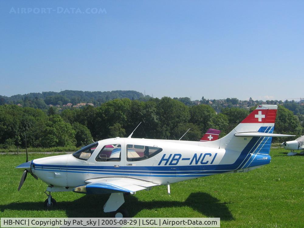 HB-NCI, 1977 Rockwell Commander 114 C/N 14208, In Lausanne airport, in the grass during a meeting