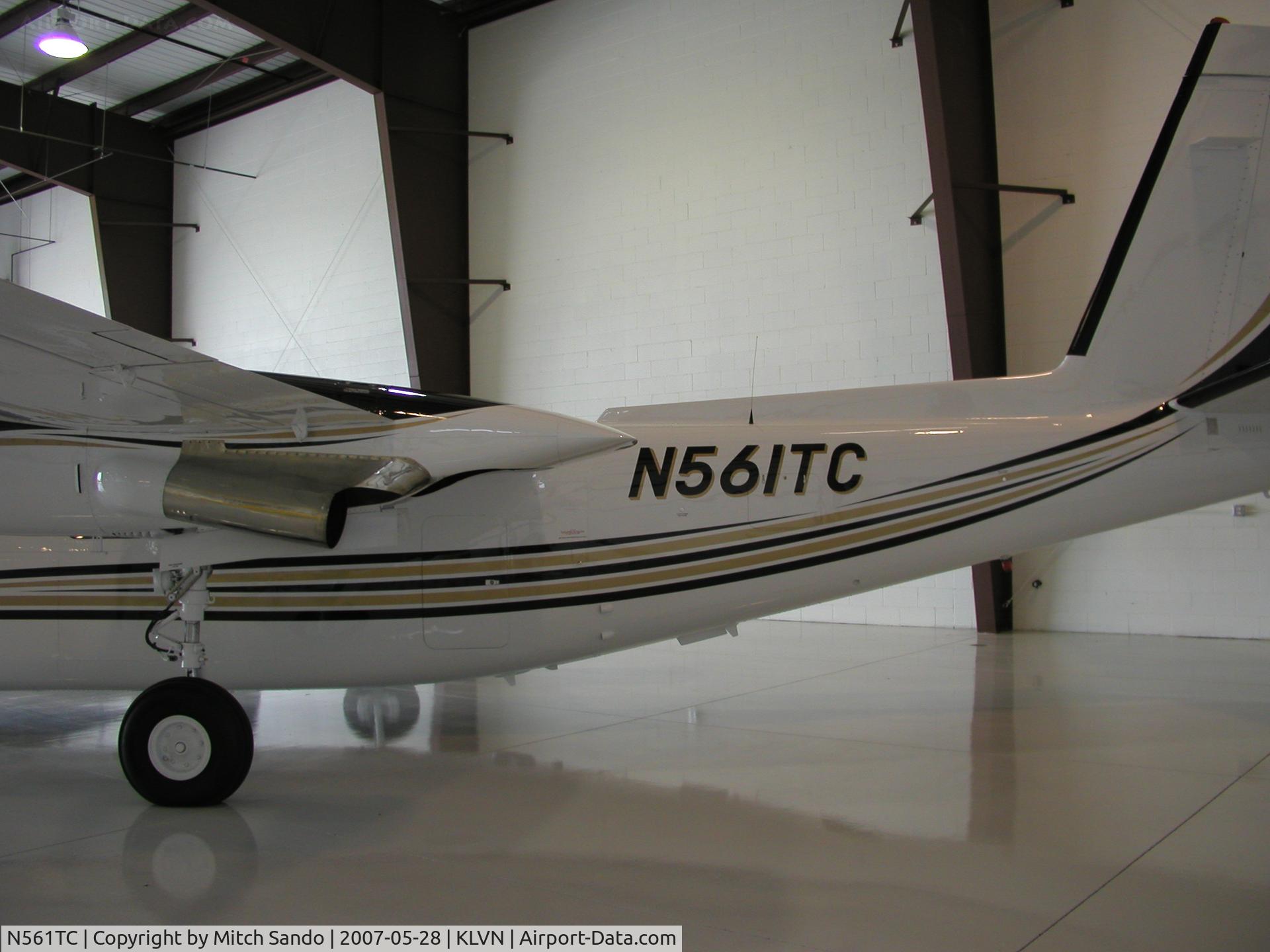 N561TC, 1975 Rockwell 690A Turbo Commander Turbo Commander C/N 11315, Parked inside the Aircraft Resource Center Hangar.