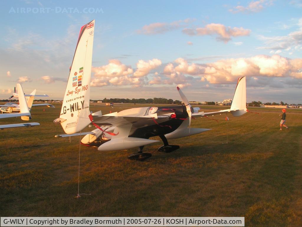 G-WILY, 1984 Rutan Long-EZ C/N PFA 074A-10724, G Wily thats a long way to go in an EZ-all the way to Oshkosh.