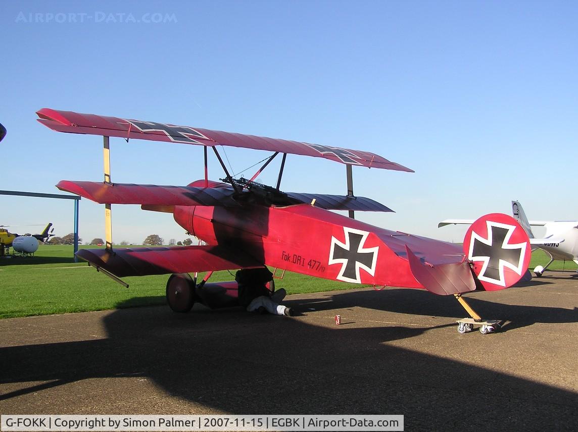 G-FOKK, 2006 Fokker Dr.1 Triplane Replica C/N PFA 238-14253, Fokker Dr1 Replica based at Sywell
