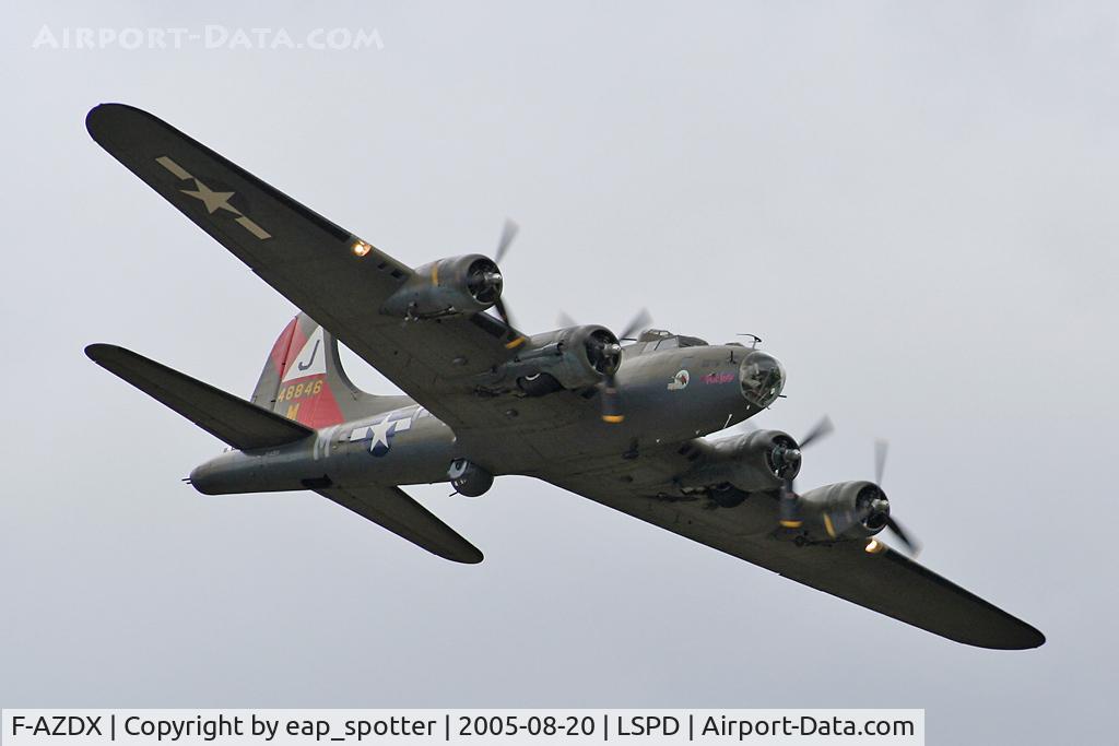 F-AZDX, 1944 Boeing B-17G Flying Fortress C/N 8246, overlying airfiled of Duggingen
