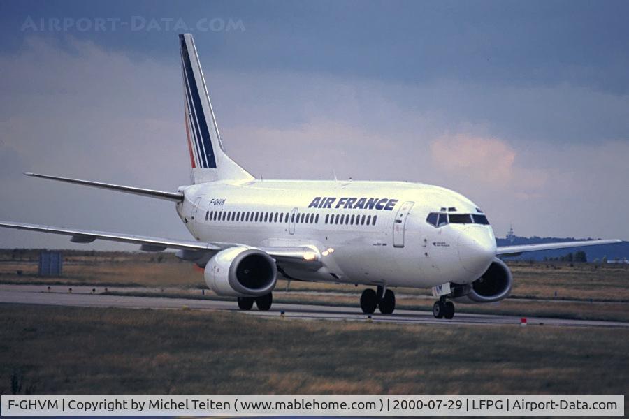 F-GHVM, 1988 Boeing 737-33A C/N 24026, Air France flight arriving at Terminal 1 before a summer storm