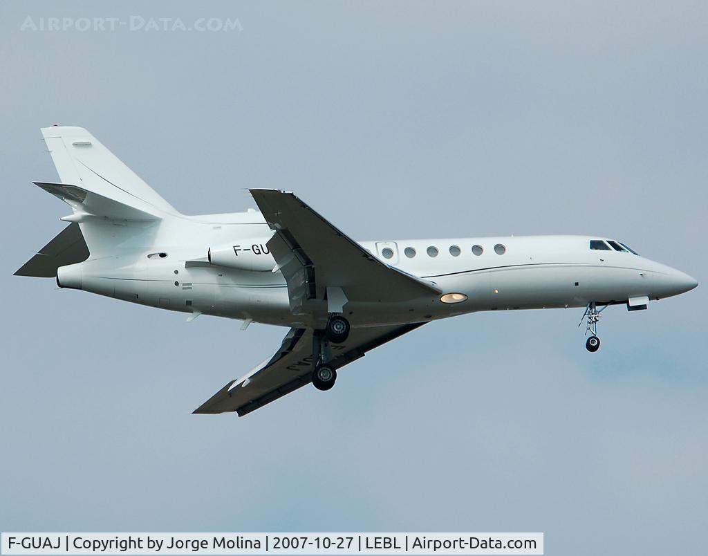 F-GUAJ, 1986 Dassault Falcon 50 C/N 169, Clear to land RWY 07L.