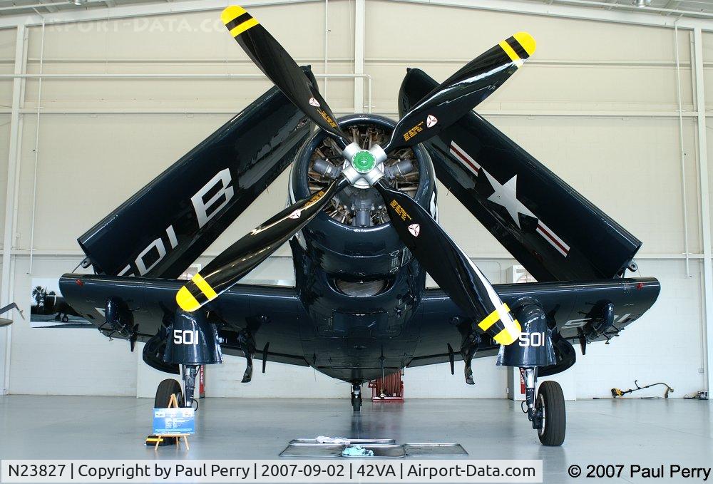 N23827, 1949 Douglas AD-4 C/N 7133, Could be mistaken for the hangar deck