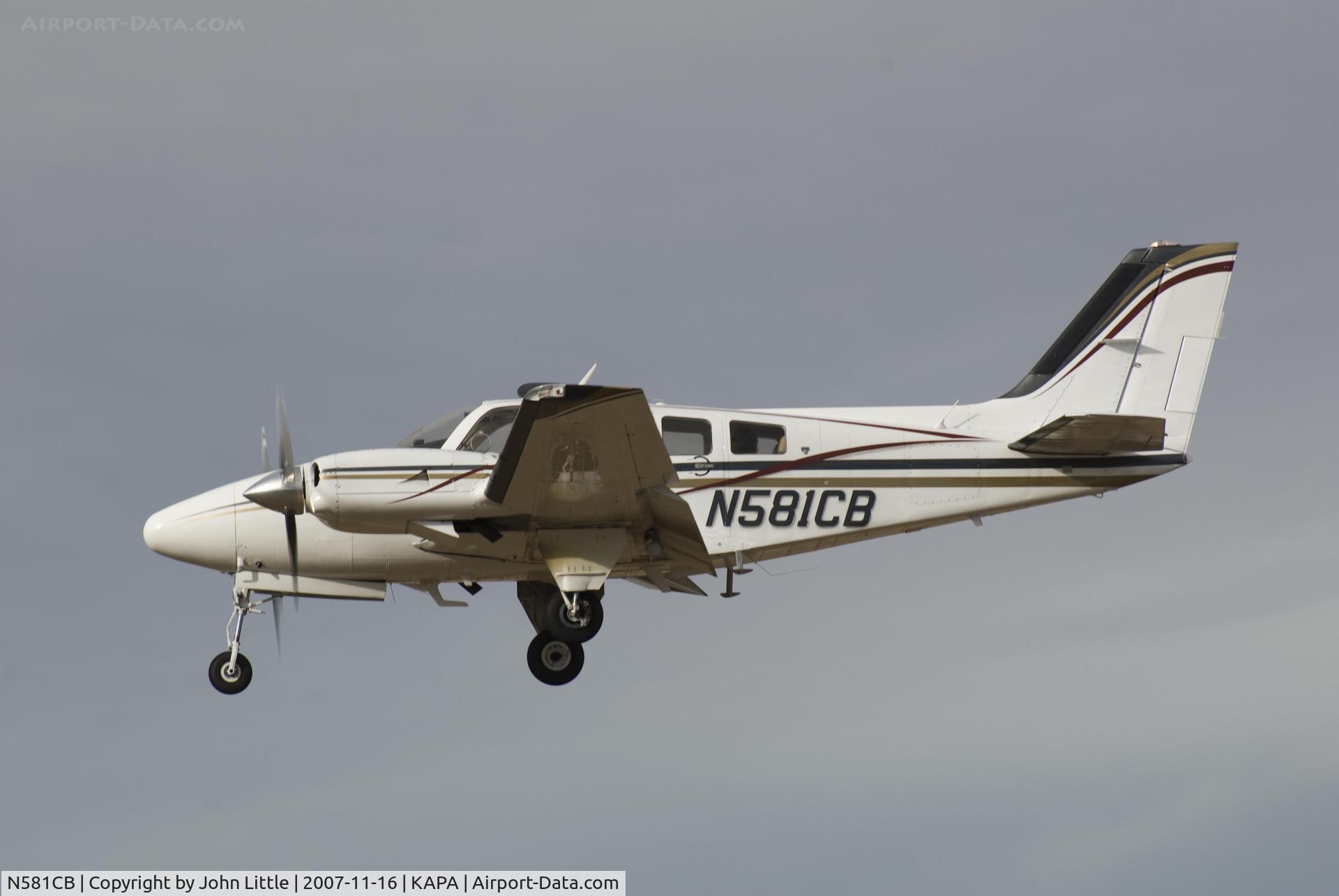 N581CB, 1979 Beech 58P Baron C/N TJ-233, Over the numbers to 17L