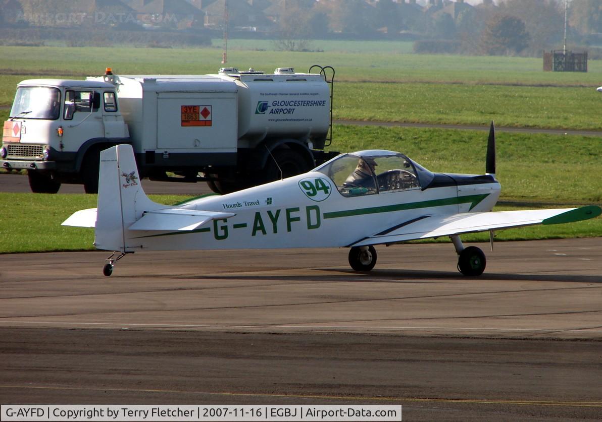 G-AYFD, 1970 Rollason Druine D-62B Condor C/N RAE/645, 1970 Racing Condor at Gloucestershire (Staverton) Airport