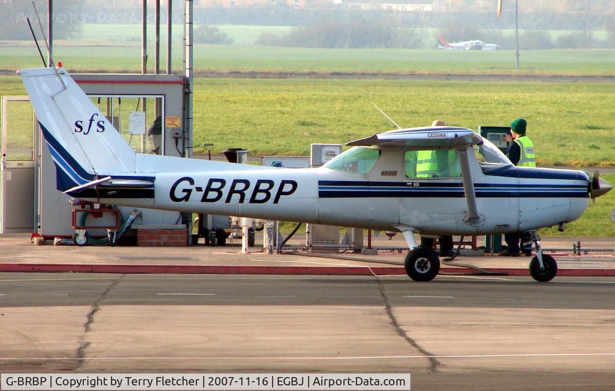 G-BRBP, 1980 Cessna 152 C/N 152-84915, Staverton Flying Club's Cessna 152 fuels up at Gloucestershire (Staverton) Airport