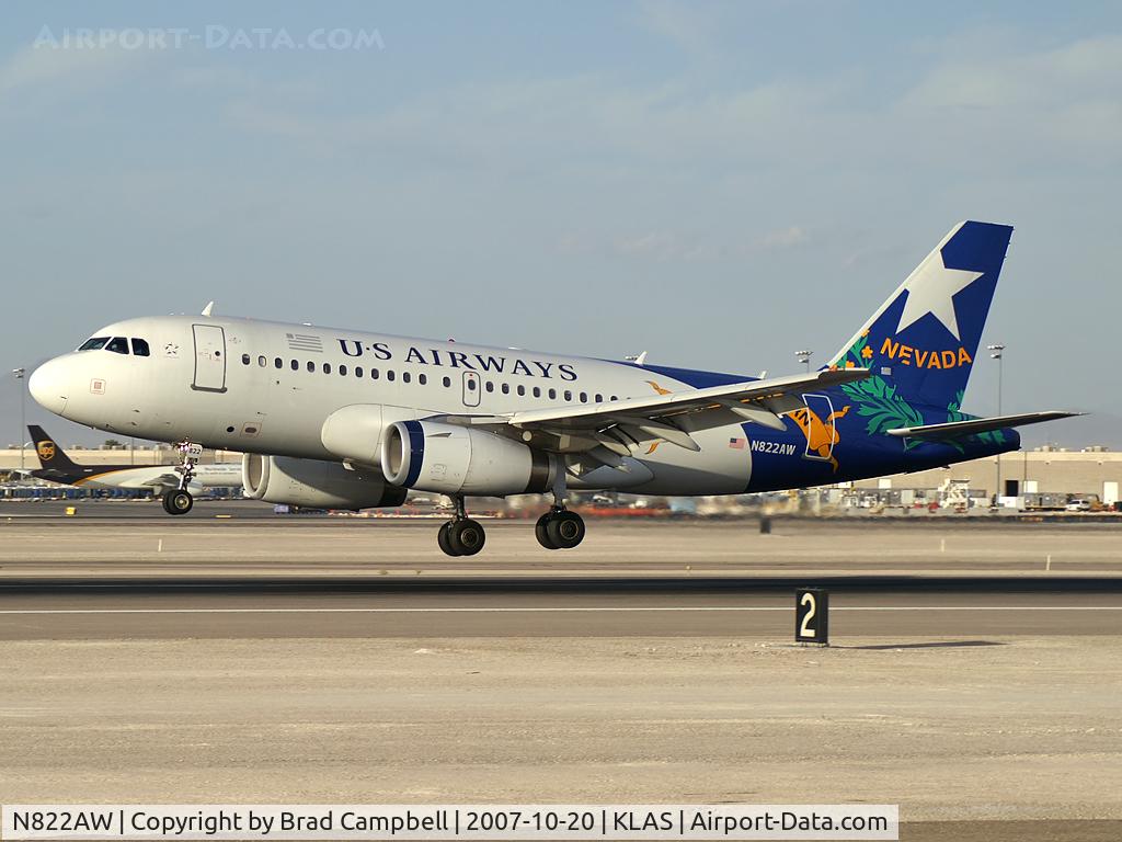 N822AW, 2000 Airbus A319-132 C/N 1410, US Airways - 'Nevada' / 2000 Airbus Industrie A319-132