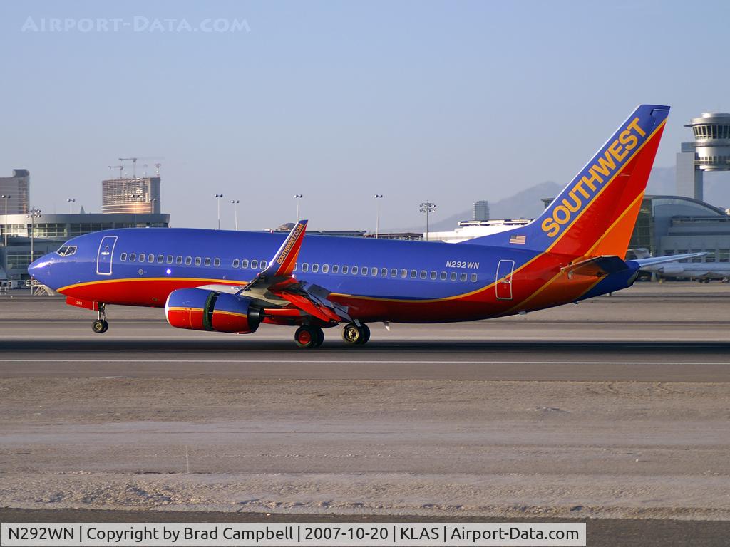 N292WN, 2007 Boeing 737-7H4 C/N 32538, Southwest Airlines / Boeing 737-7H4