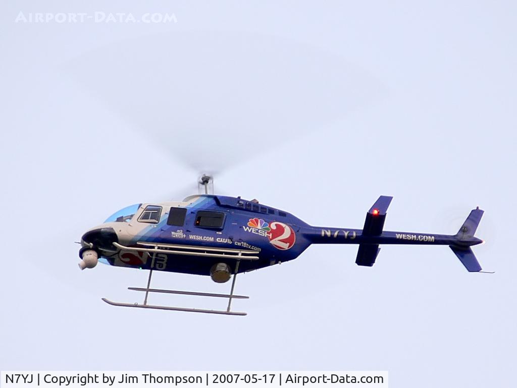 N7YJ, Bell 206L-4 LongRanger IV LongRanger C/N 52026, Taken over Orlando, Panasonic Lumix FZ30 714mm, f/3.7 at 1/25 sec