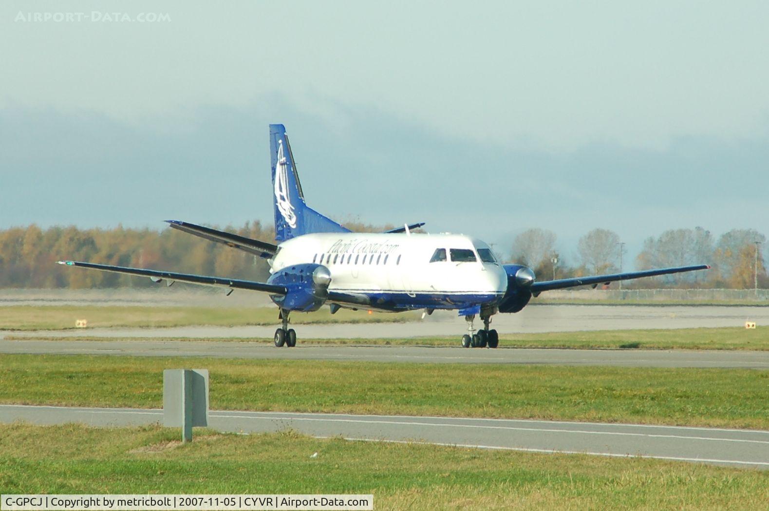 C-GPCJ, 1984 Saab SF340A C/N 340A-006, taxying for departure at YVR