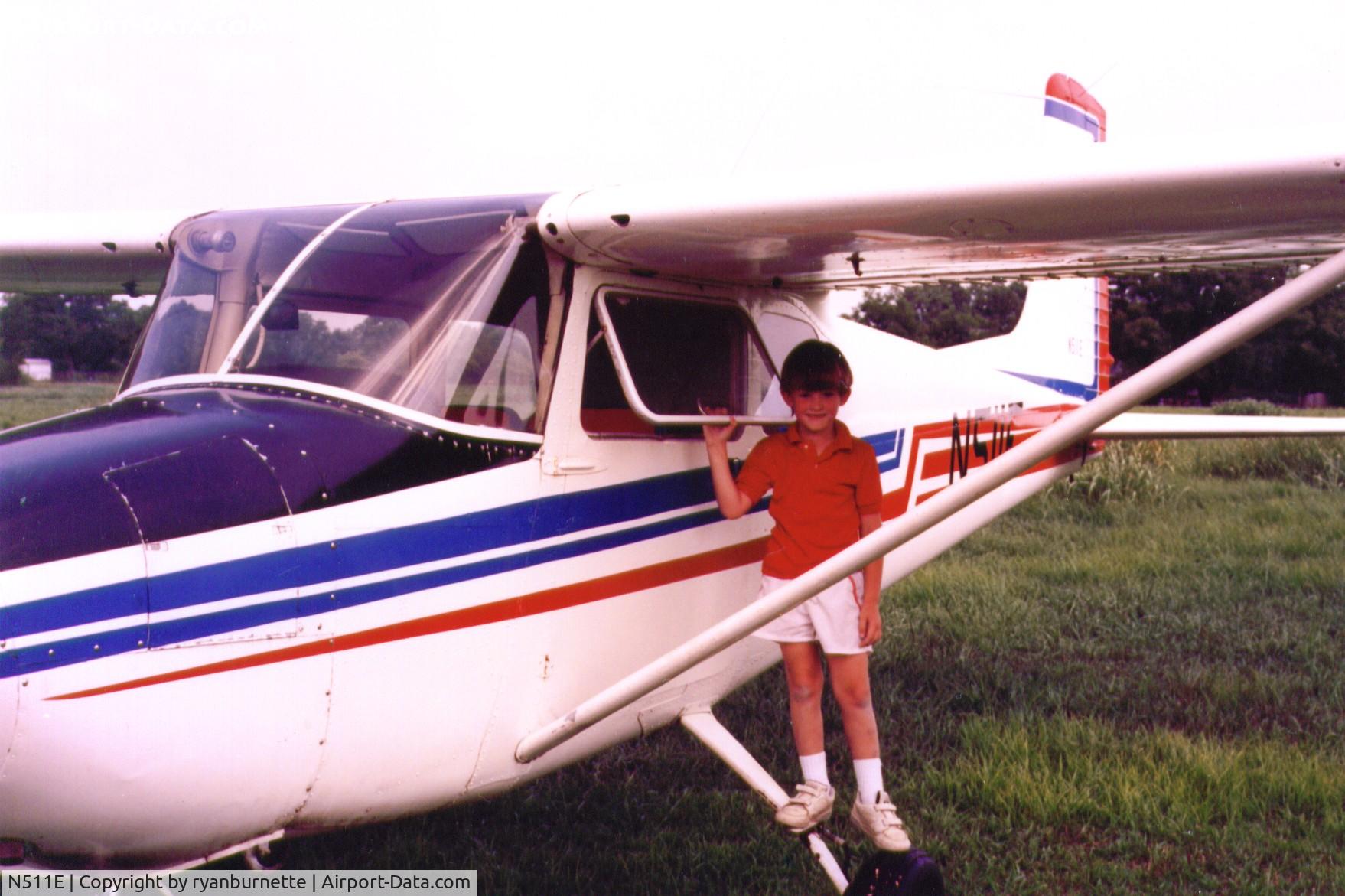 N511E, 1959 Cessna 172A C/N 47107, Me as a youngster by my uncle's 172.