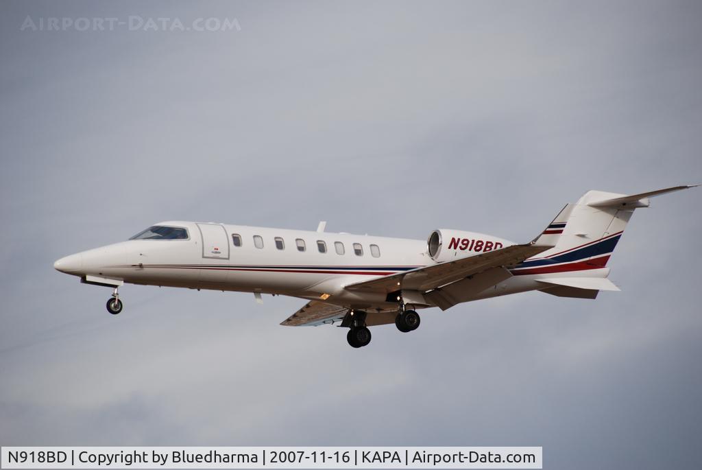 N918BD, 2005 Learjet 45 C/N 45-277, Approach to 17L