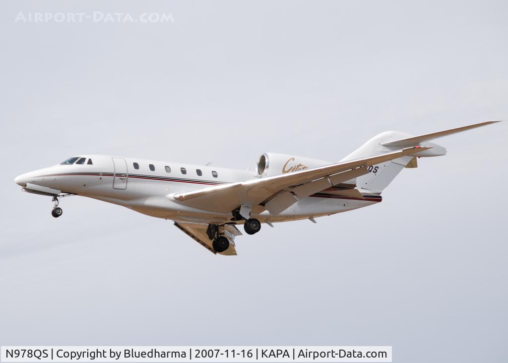 N978QS, 2002 Cessna 750 Citation X Citation X C/N 750-0187, Approach to 17L