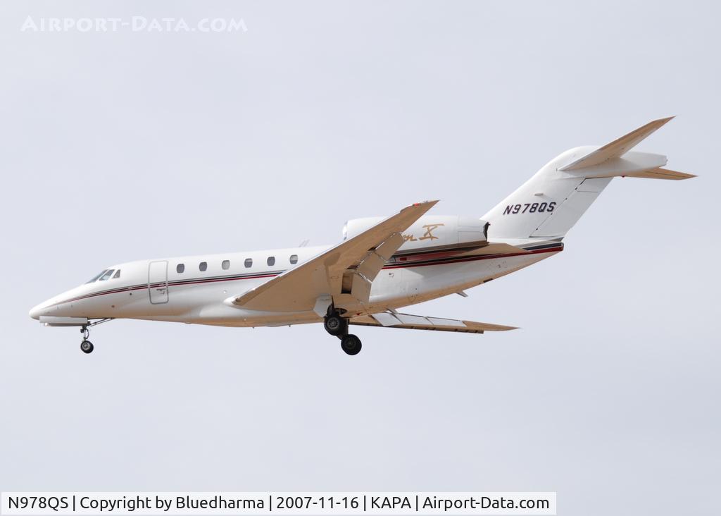 N978QS, 2002 Cessna 750 Citation X Citation X C/N 750-0187, Approach to 17L