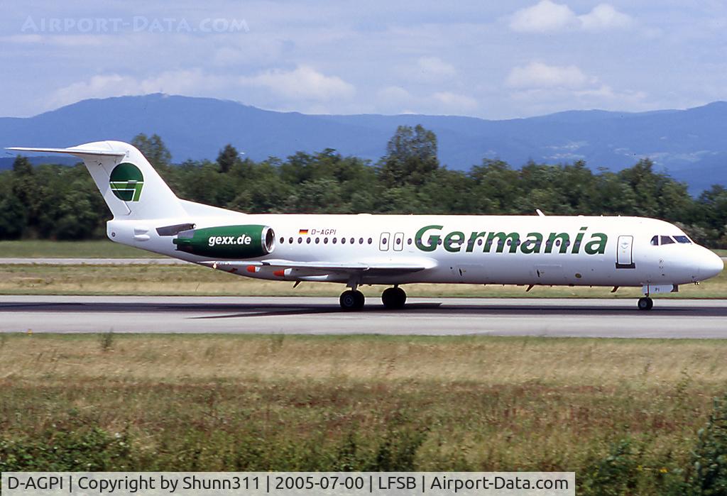 D-AGPI, 1990 Fokker 100 (F-28-0100) C/N 11310, Take off rwy 16