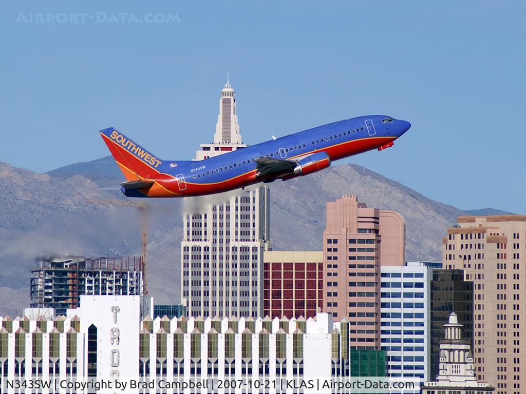 N343SW, 1989 Boeing 737-3H4 C/N 24151, Southwest Airlines / 1989 Boeing 737-3H4 / This is the plane I flew on from Vegas to Austin as Flight 68 - Sept., 27, 2007