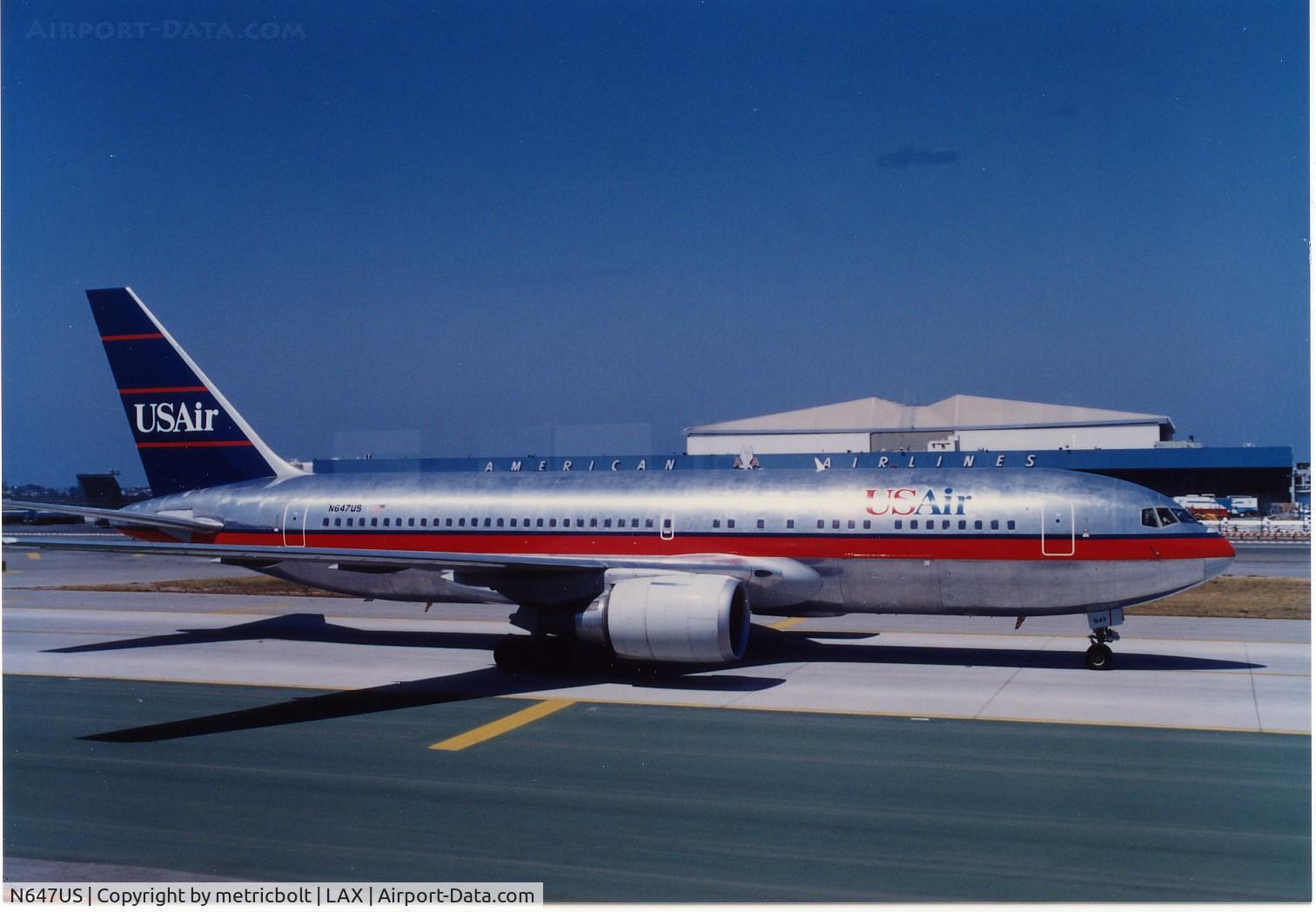 N647US, 1987 Boeing 767-201/ER C/N 23899, N647US in US Air livery,LAX 1990