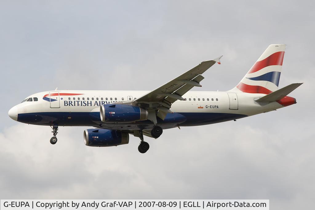 G-EUPA, 1999 Airbus A319-131 C/N 1082, British Airways A319