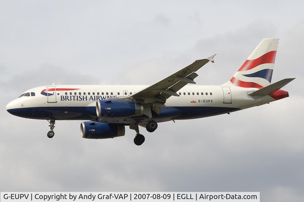 G-EUPV, 2001 Airbus A319-131 C/N 1423, British Airways A319