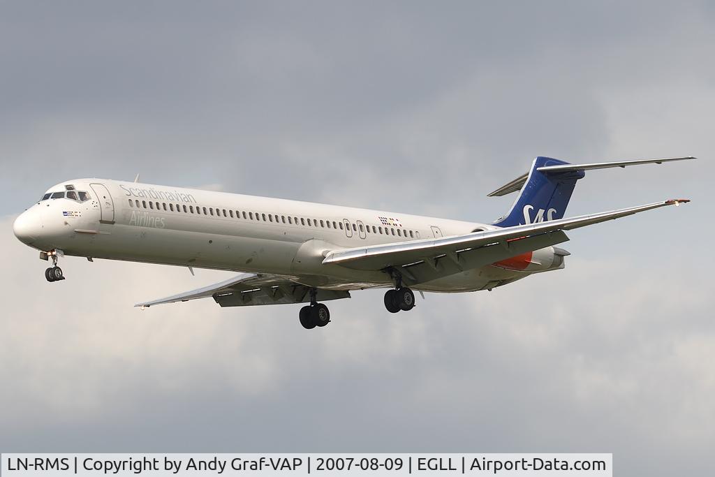 LN-RMS, 1992 McDonnell Douglas MD-82 (DC-9-82) C/N 53368, Scandinavian Airlines MD80