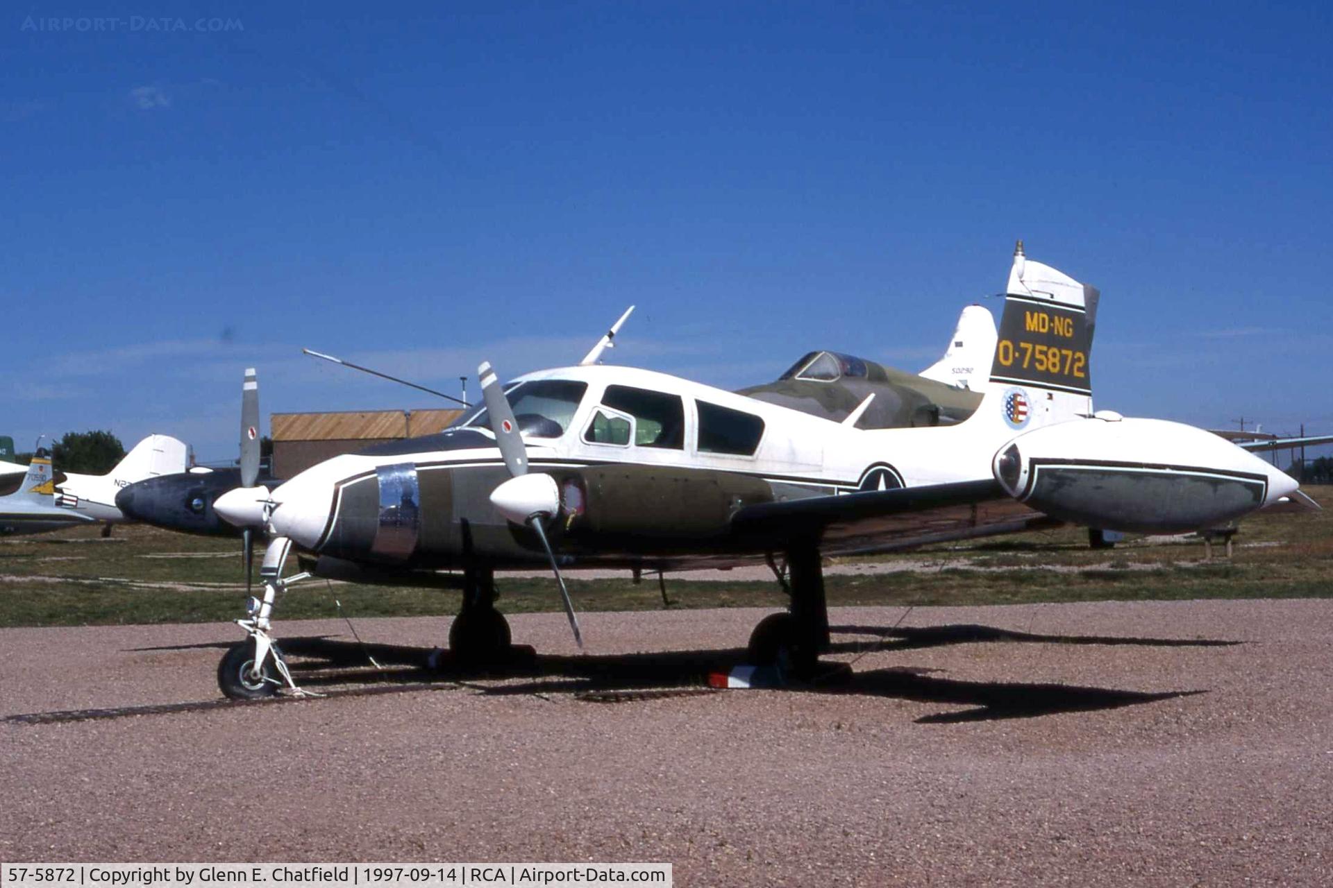 57-5872, 1957 Cessna U-3A Blue Canoe (310A) C/N 38027, U-3A at the South Dakota Air & Space Museum