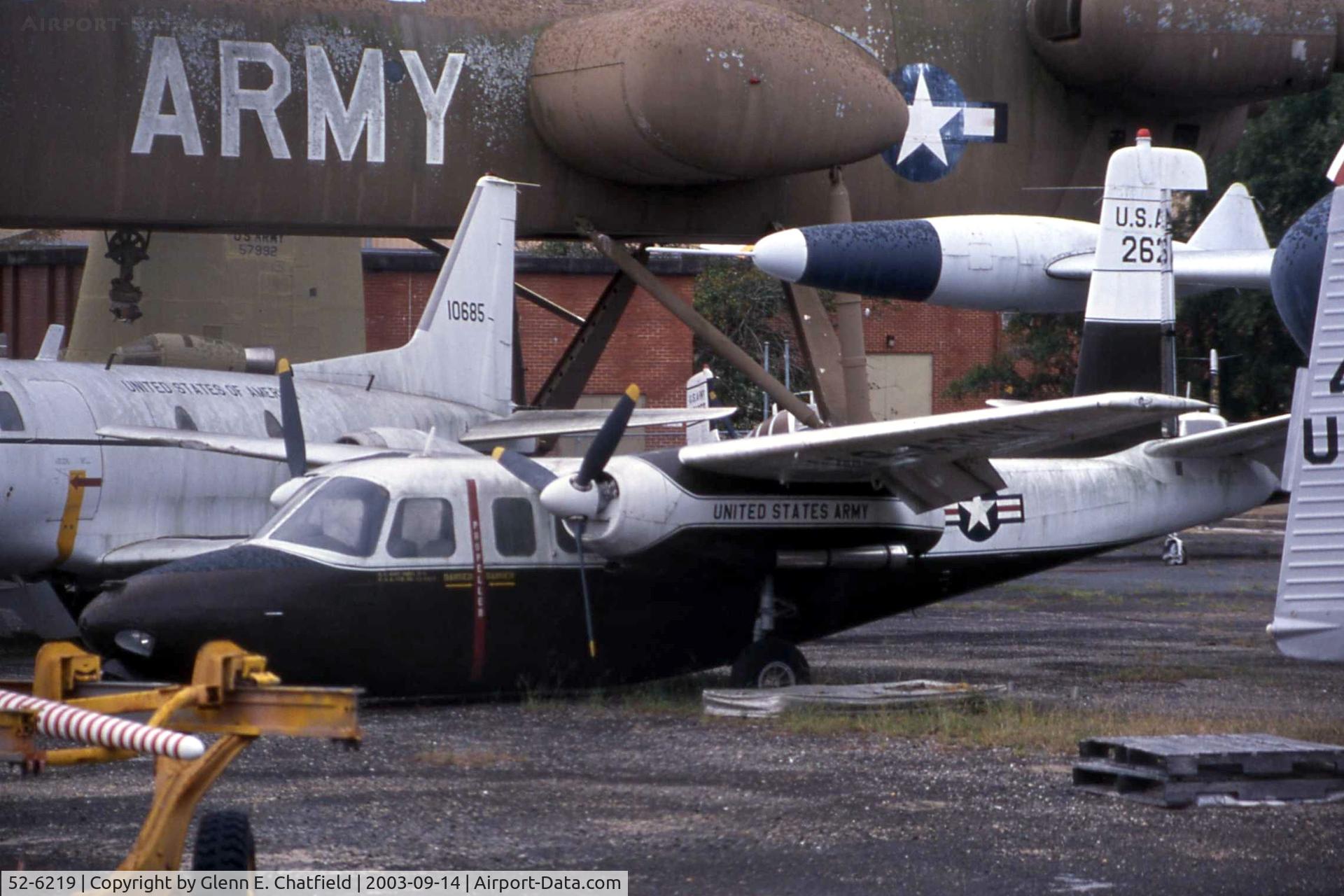 52-6219, 1952 Aero Commander YU-9A (YL-26) C/N 520-23, YL-26/YU-9A at the Army Aviation Museum's storage yard
